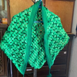 Handmade Green Crochet Shawl